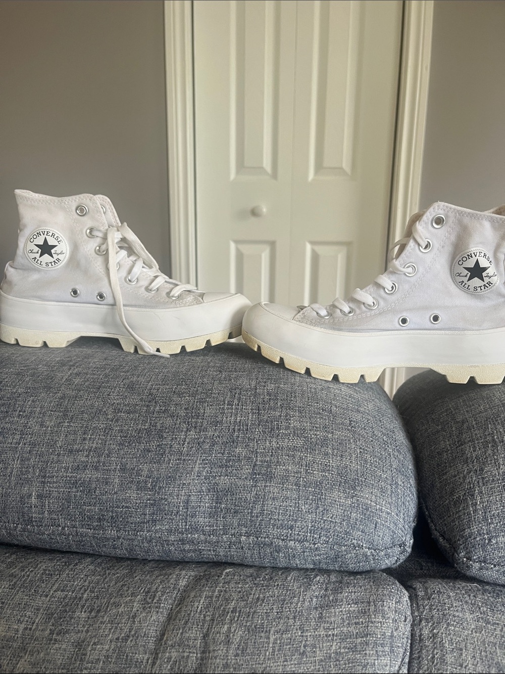 White Converse High Tops